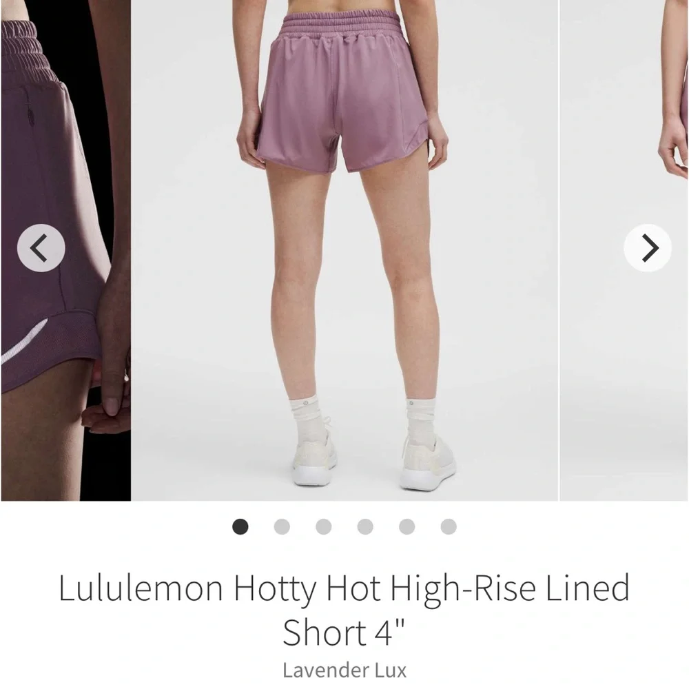 NEW with tags! Lululemon Hotty Hot High-Rise Lined Short 4"
Lavender Lux sz 14 - Picture 7 of 7